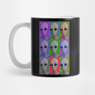 Alien Heads Pop Art Mug